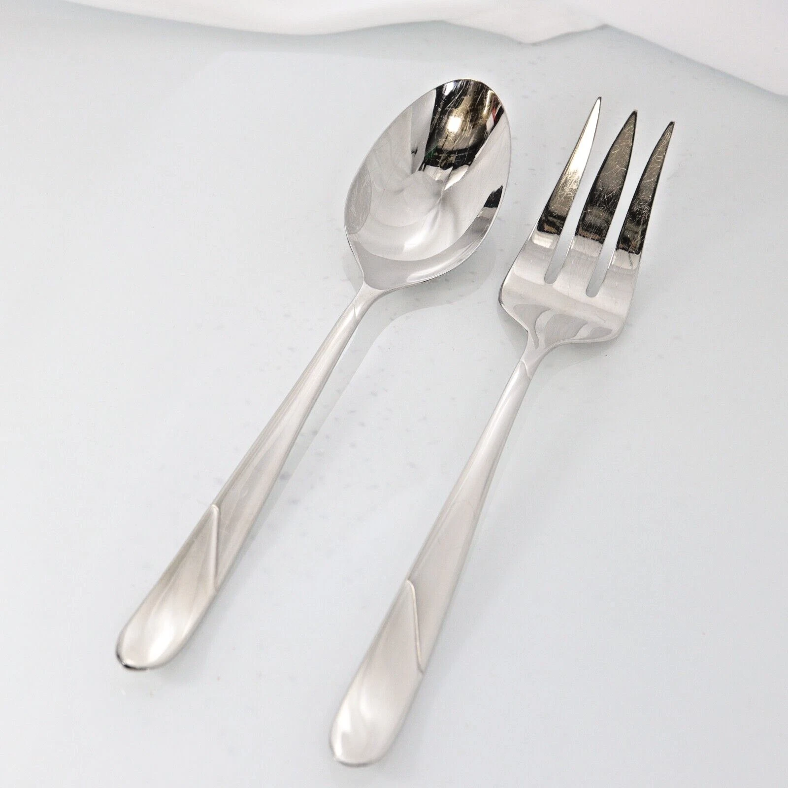 JA Henckels Milena Stainless 18/10 Flatware Serving Spoon and Fork Glossy