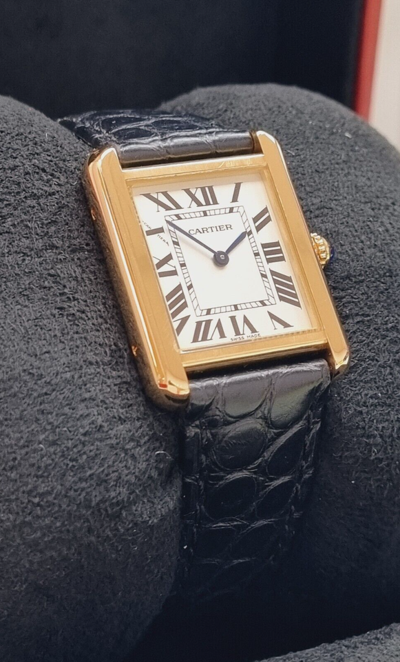 Cartier Tank Solo 24mm 18k Yellow Gold 3168 eBay
