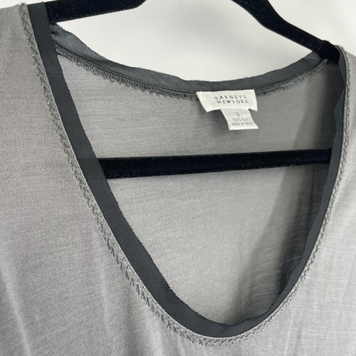 Barneys New York Tank Top Womens Size Small S Gray Long Silk Elastic Waist - Picture 7 of 11