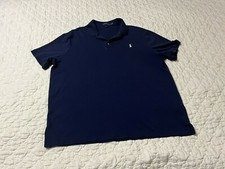 MENS POLO RALPH LAUREN CLASSIC FIT PULLOVER 3 BUTTON SHORT SLEEVE SHIRT BLUE XL
