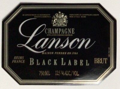 LANSON - REIMS - CHAMPAGNE LABEL - BLACK LABEL - RAW - 750ML - #8268