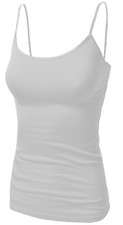 Ladies Stretch Plain Strappy Vest Cami Women's Tank Top Viscose High Quality UK