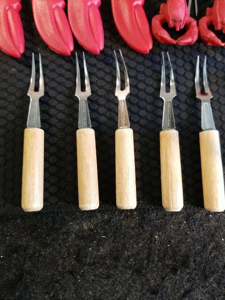 Lobster Crab Picks Forks Butter Knives Red Claw Set lot of 22 - Image 2 of 4