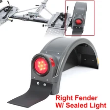 Right Fender Plastic Gray W/ Sealed Light For Demco Kar Kaddy Tow Dolly Trailer