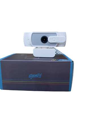 EYONME - W6 1080P USB Webcam mit Mikrofon und Datenschutzabdeckung - Weiß