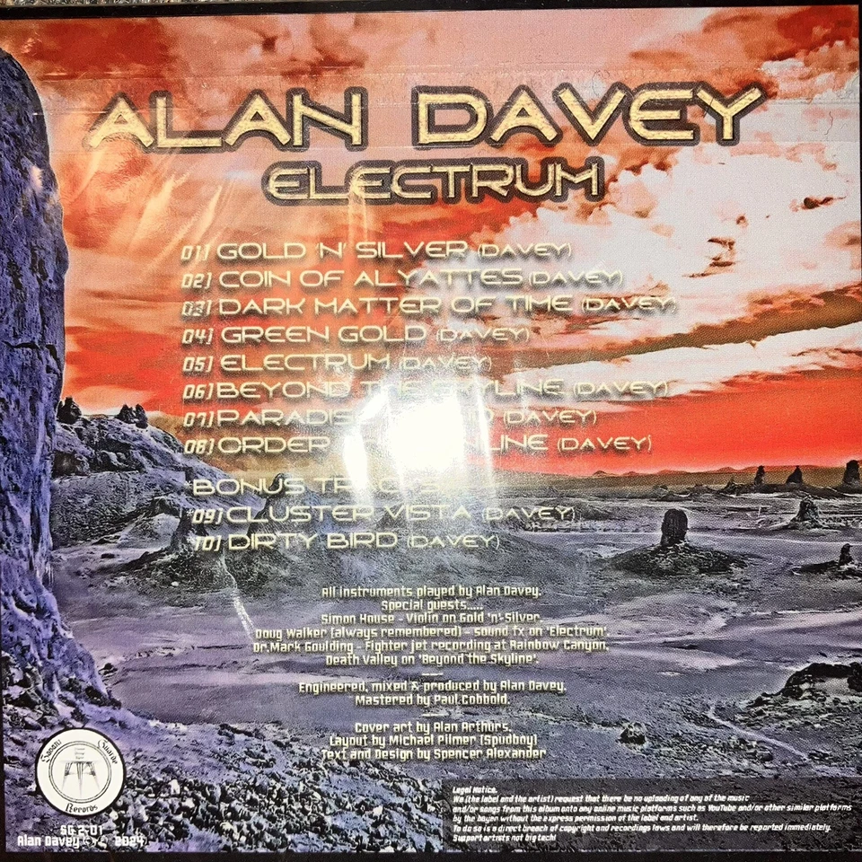 ALAN DAVEY Electrum CD JAPANESE OBI HYPE GUNSLINGER Ex Hawkwind Hawkestrel LEMMY - Image 4 of 4