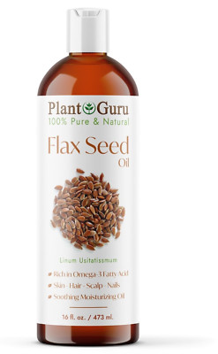 Flaxseed Oil 16 oz. Cold Pressed Unrefined 100% Pure Flax Seed Linseed Liquid