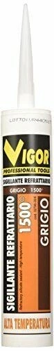 MASTICE SIGILLANTE SILICONE REFRATTARIO ALTA TEMPERATURA GRIGIO 1500°C PER FORNI - Immagine 2 di 4