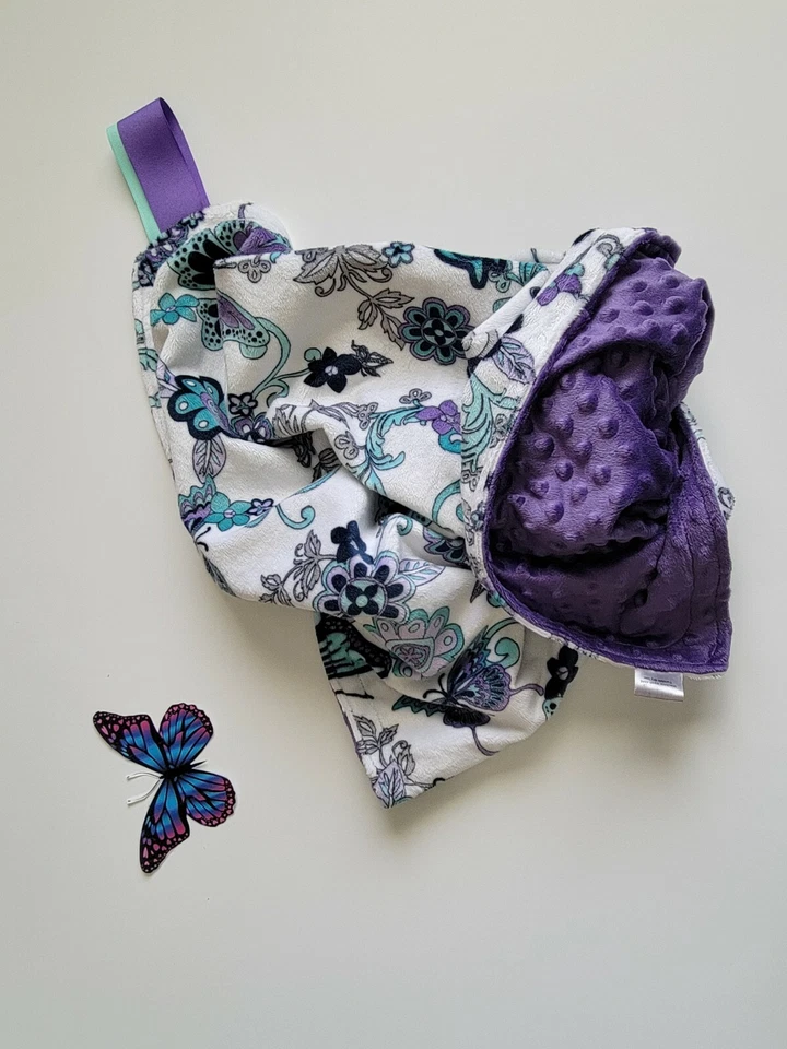 超柔软和褪色抵抗可爱蝴蝶花卉毛绒毯子! 可爱 — 第 3/4 张图片