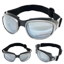 Men's MOTORCYCLE Biker Dirt Bike Riding Padded Safety Glasses GOGGLES Gray Frame