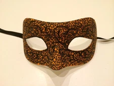 Orange Leopard Venetian Masquerade Costume Ball Prom Dance Party Wedding Mask
