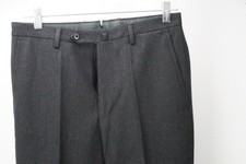 Incotex Dark Gray 100 Wool Woven Heavy Mens Dress Pants Trousers Sz 44 EU NEW