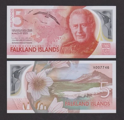 UNC Falkland Islands £5 Five Pounds 2025 New Polymer Series UK British - Image 1 of 2