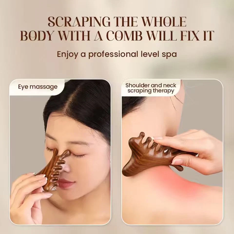 2Pcs Comfortable Wooden Scalp Massager Loc Comb for Relaxation Sandalwood Massag - Image 3 of 4