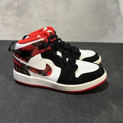 #ad #ad Air Jordan 1 Mid Tartan Plaid Shoes Kids Size 11C Bad Santa 640734 607 $49.89