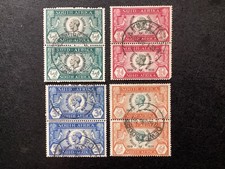 1935  South Africa Silver Jubilee stamps used pairs set