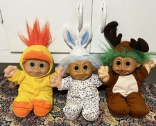 Lot of 3 Russ Troll Kidz Christmas Ducky  Easter Plush Dolls