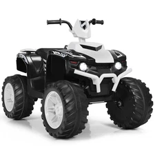 Honeyjoy 12V Kids 4-Wheeler ATV Quad Ride On Car w/ LED Light & Music Toy White