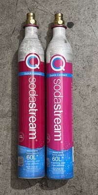 SodaStream Soda Stream CO2 Cylinders 60L Quick Connect Pink Lot of 2 Empty