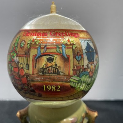 Vtg 1982 Christmas Memories Satin Ornament Unbreakable Kmart USA Cottage Granny