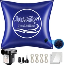 Pool Pillows for above Ground Pools, 8X8 FT with Pump & Rope & Patch, 0.42Mm Thi