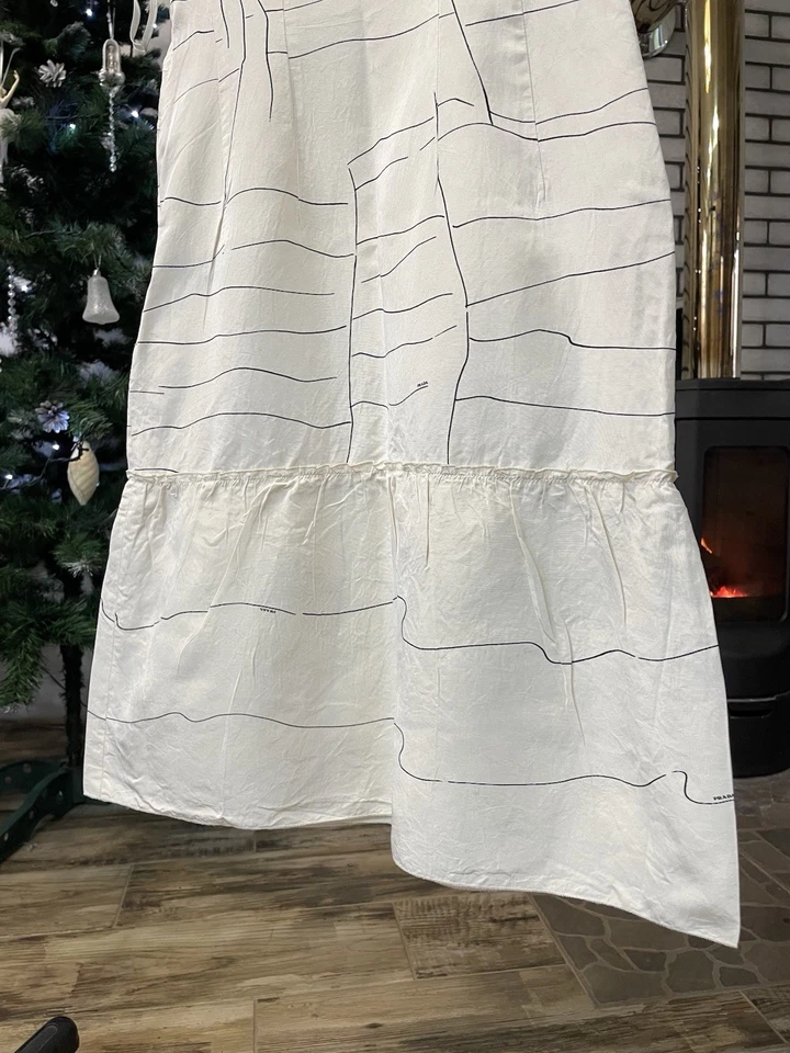 Authentic PRADA 100% SILK Luxury Avant Garde Runaway Archive Dress Size IT 38 - Image 4 of 4