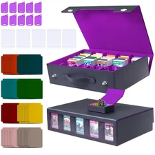 5-Row 3900+ Trading Card Storage Box for MTG, Card Deck Box with Snap-fit Des...