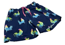 Chubbies The Fowl Plays Roosters Mens Medium 7" Inseam Swim Trunks Lined Blue