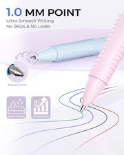 Multicolor Pens, 4-In-1 Colored Pen, 9 Pack 1.0Mm 4 Color Pens, Quick Dry Nur...