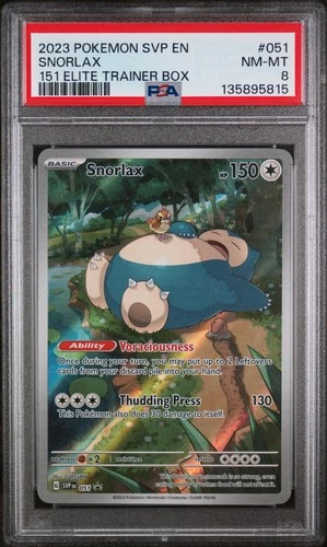2023 POKEMON SVP EN-SV BLACK STAR PROMO 151 ELITE TRAINER BOX #051 SNORLAX PSA 8