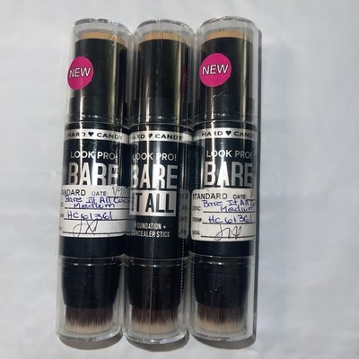 Lot of 3 Hard Candy Look Pro! BARE IT ALL Foundation Medium 1361 Concealer SEALE