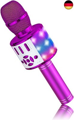 BONAOK Kinder Karaoke Mikrofon,4 in 1 Magic Sing Microphone Spiel, Bluetooth