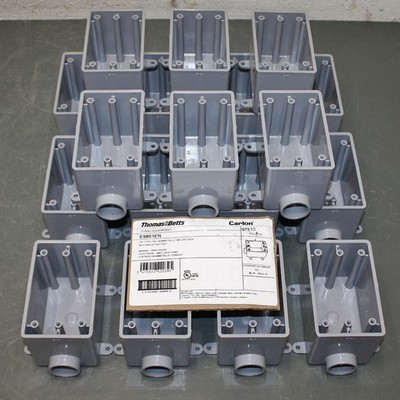 (18) T&B Carlon Electrical Boxes E9801EN, PVC, 1 Gang, 3/4'' Hub, Gray