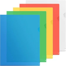 Clear Plastic Folders Sleeves - 5PACK 8.6 X 12.2 Plastic Sleeves for Paper A4, L