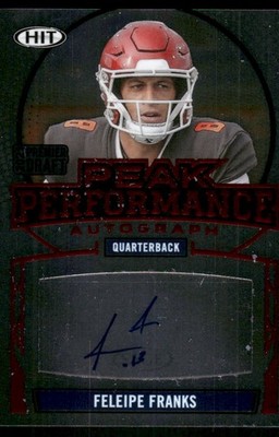 2021 SAGE Premier Draft #PKA-FF Feleipe Franks Peak Performance Autographs Red
