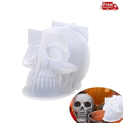 Halloween DIY 3D Silicone Resin Casting Mold Skull Head Mould Tool Epoxy Craft