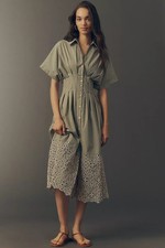 Anthropologie - Tobie Eyelet Shirt Dress by Exquise