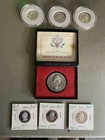 George Washington Set With Six Proof Quarters With Washington Metal