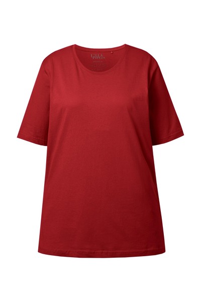 Ulla Popken T-Shirt Damen 58+ ÜBergrößEn Rundhals Halbarm Relaxed Mohn-image