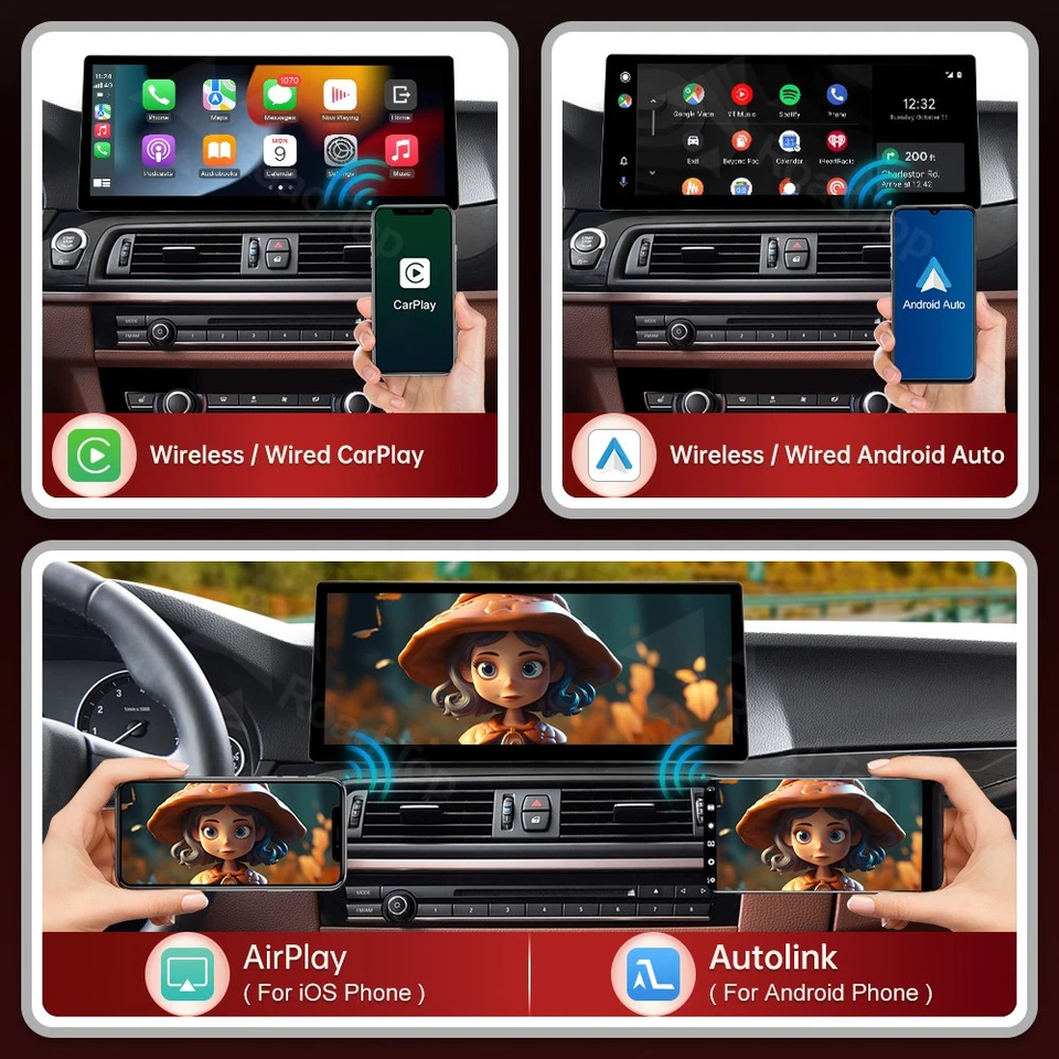 12.3" Ultra-thin CarPlay Touch screen Multimedia For BMW F10 F11 F01 2011-2023 - Image 4 of 4