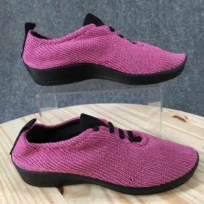 Arcopedico LS Walking Shoes Womens 38 Sneakers Lace Up Low Round Knit Pink