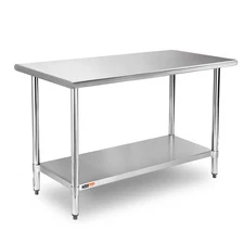 Stainless Steel Table for Prep & Work 60 x 24 inches, 5ft, Heavy Duty Metal T...