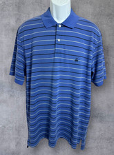 Men's Brooks Brothers Performance Polo Shirt Sz Large Blue Striped Short Sleeve