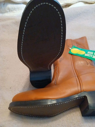 Vintage USA Western Boots Knapp Size 9D Safety Toe New