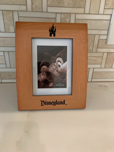Disneyland Curved Wooden 5x7 Photo Frame w/Etched Disney Castle