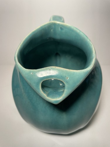 Art Pottery '40's Aqua Glazed Pitcher. - Picture 4 of 4