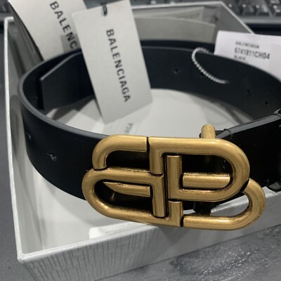 NEW W TAGS Balenciaga BB Logo Extra Large Belt In Black 80CM