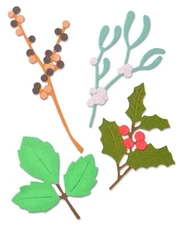 New, Retired Sizzix Thinlits Winter Leaves 5pc #663425 MSRP $9.99 Sophie Guilar