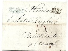 List Wiedeń - Kreuzhütte b. Waldmünchen Klentsch Ziegler 28.12.1848