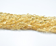 13" Strand Natural Citrine Smooth Plain Oval Gemstone Beads 6.5X7.5mm - 7X9mm
